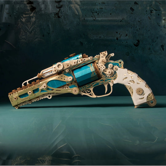 Ugeargeek  Steam Revolver 3D Wooden Puzzle Jewel Blue