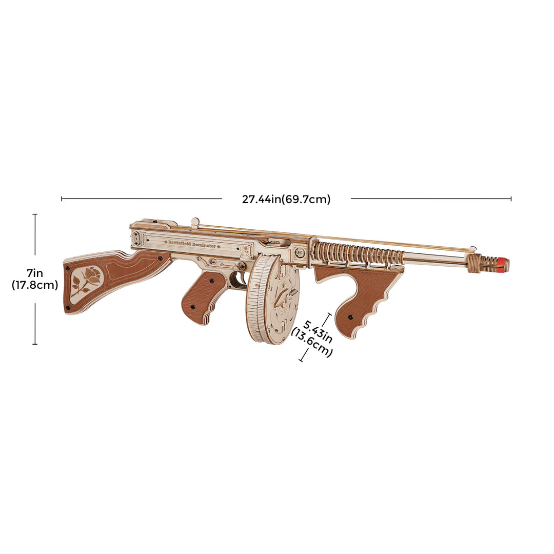 Thompson Submachine Toy Gun 3D Wooden Puzzle LQB01 Rokr