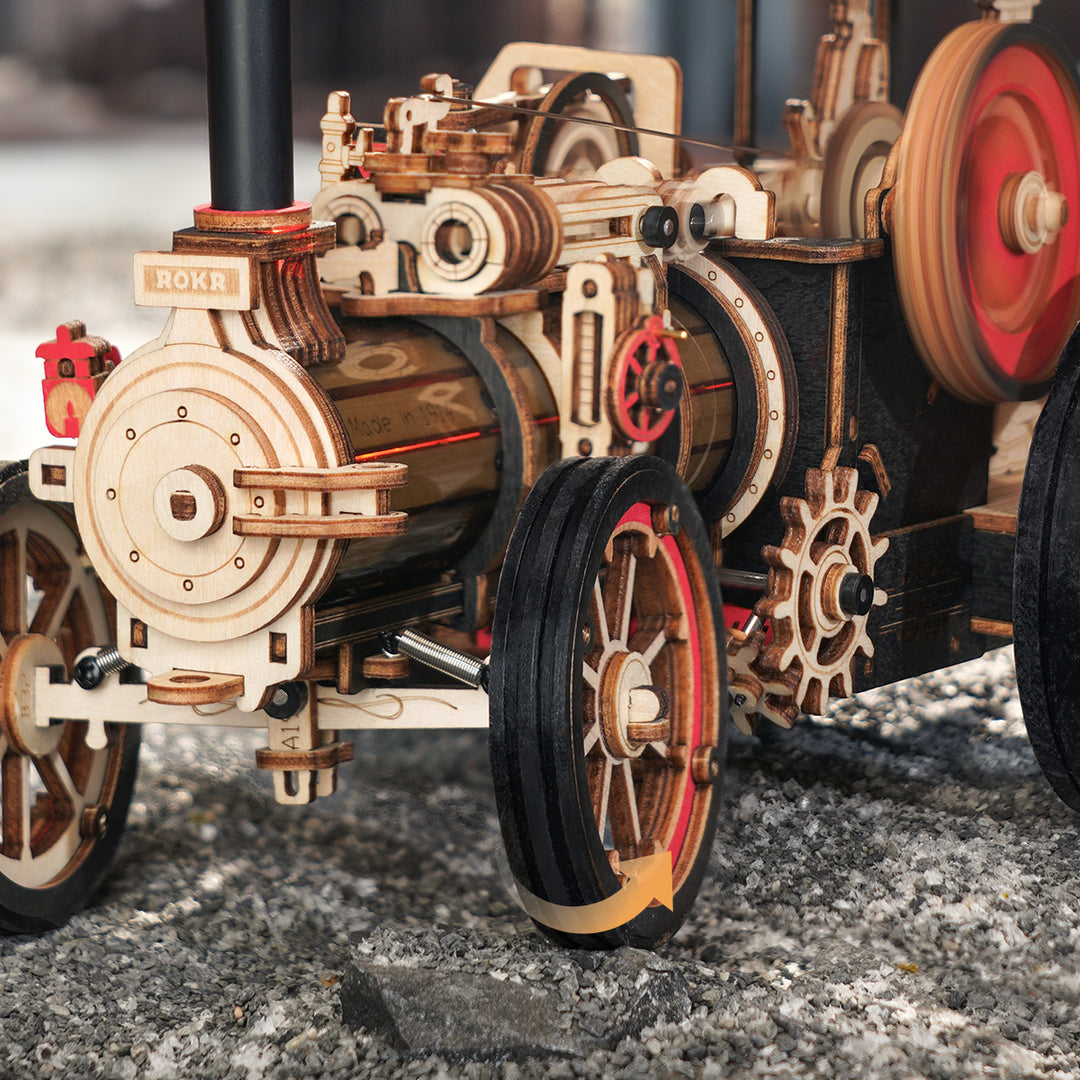 Steam Engine Mechanical 3D Wooden Puzzle LKA01 Rokr