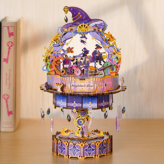 Ugeargeek Wooden Assembly Music Box - The Magician's Show