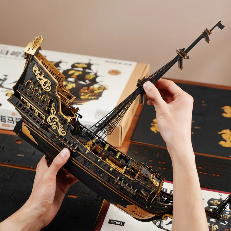 The Seahorse Barque 3D Wooden Puzzle MCB02