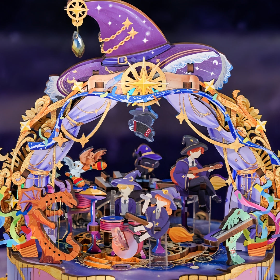Ugeargeek Wooden Assembly Music Box - The Magician's Show