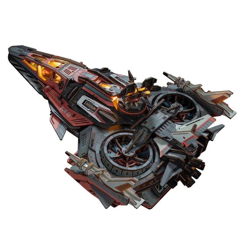 ウユページ Ugeargeek Explorer 01 Cyberpunk Sci-Fi Spaceship 3D Wooden Puzzle