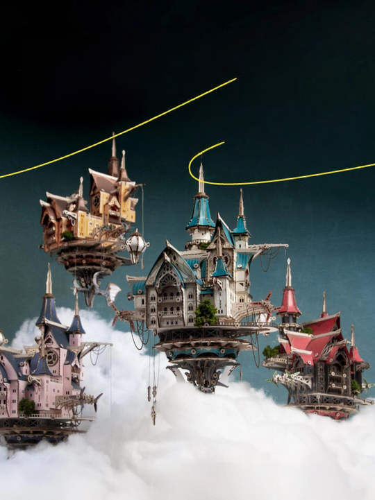 Ugeargeek Steampunk Sky City Hover Island