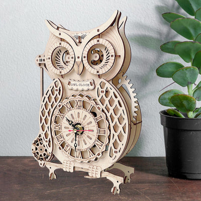 Reloj Búho Rompecabezas de Madera 3D Ugeargeek