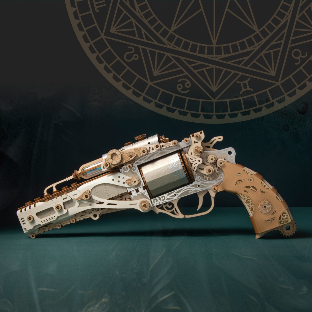 Ugeargeek Steam Revolver 3D Wooden Puzzle Jewel Blue