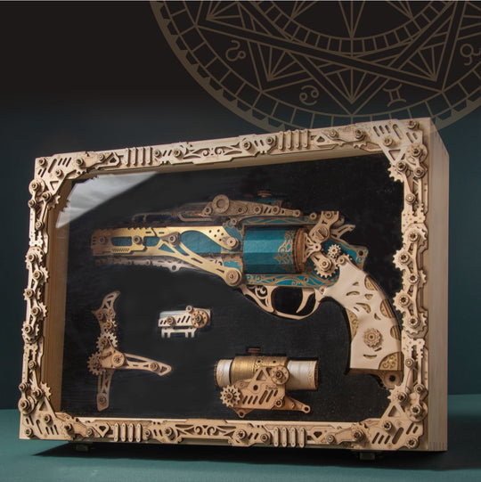 Ugeargeek  Steam Revolver 3D Wooden Puzzle Jewel Blue