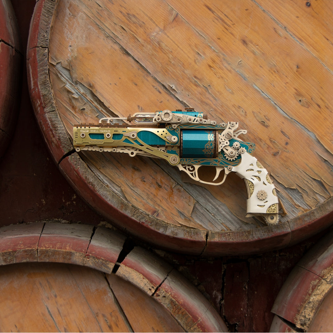 Ugeargeek Steam Revolver 3D Wooden Puzzle Jewel Blue
