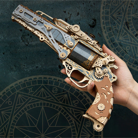 Ugeargeek  Steam Revolver 3D Wooden Puzzle Jewel Blue