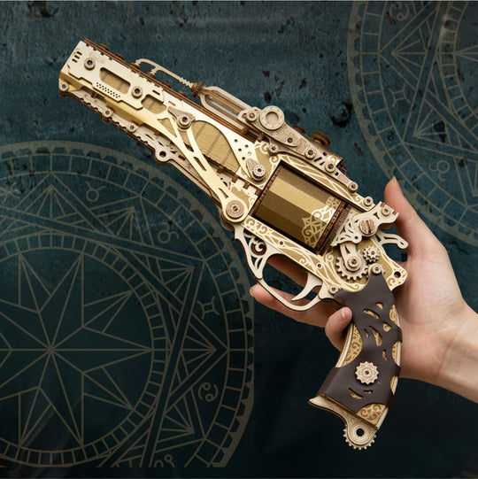 Ugeargeek  Steam Revolver 3D Wooden Puzzle Jewel Blue