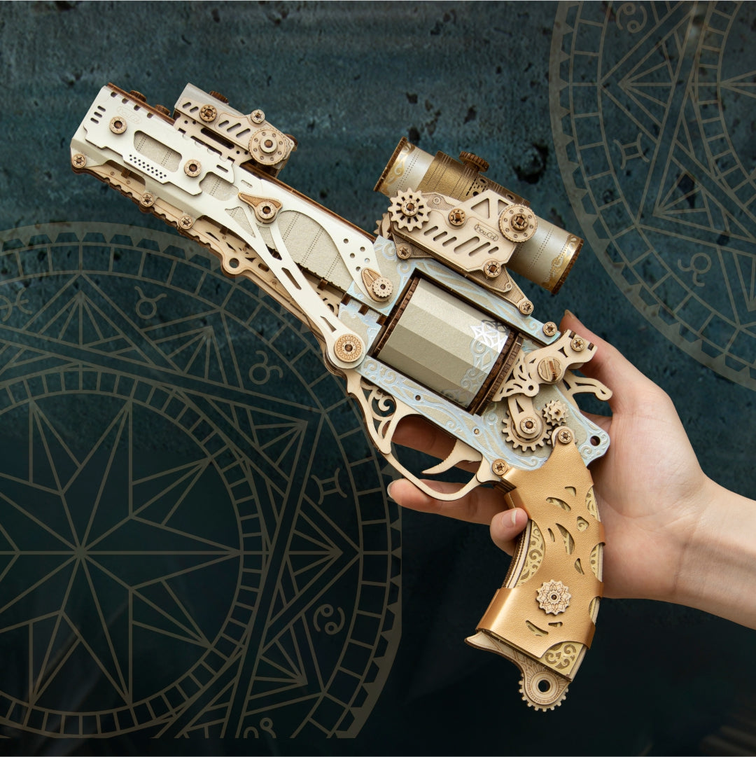 Ugeargeek  Steam Revolver 3D Wooden Puzzle Jewel Blue