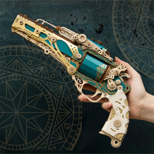 Ugeargeek  Steam Revolver 3D Wooden Puzzle Jewel Blue