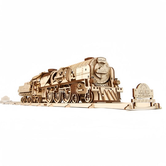 V-Express Steam Train With Tender Mechanical Model Kit Ugears