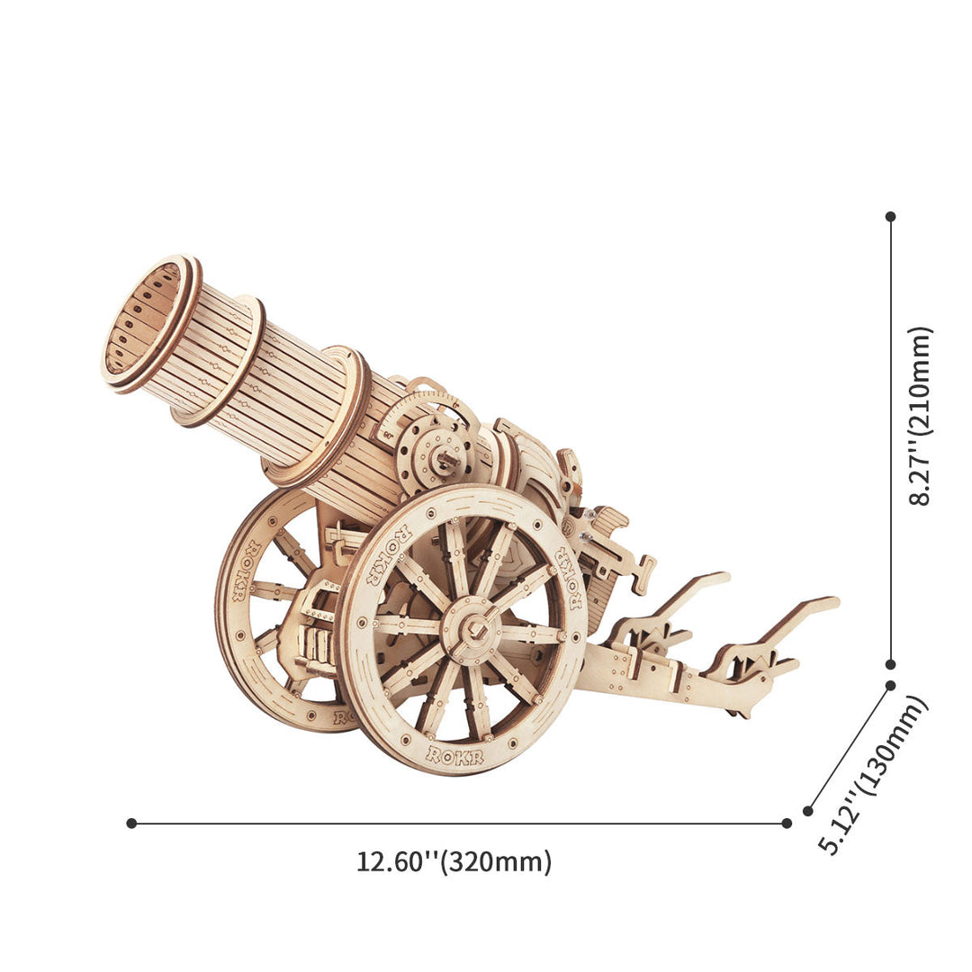 3D Wooden Puzzle Wheeled Siege Artillery KW801 Rokr