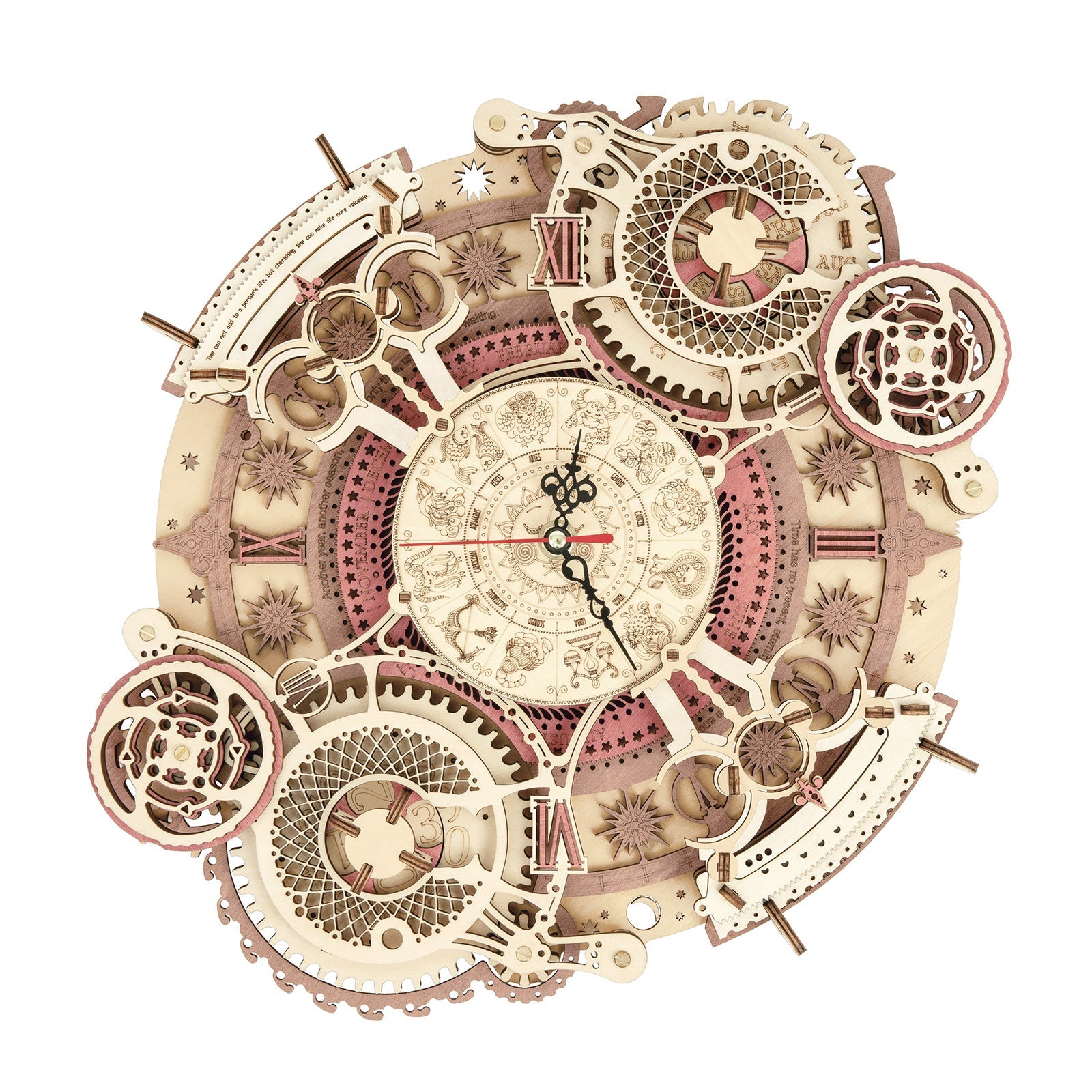 Zodiac Wall Clock Mechanical Time Art Engine LC601 Rokr – Ugeargeek