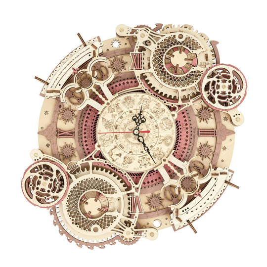 Zodiac Wall Clock Mechanical Time Art Engine LC601 Rokr