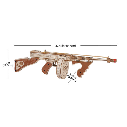 Thompson Submachine Toy Gun 3D Wooden Puzzle LQB01 Rokr