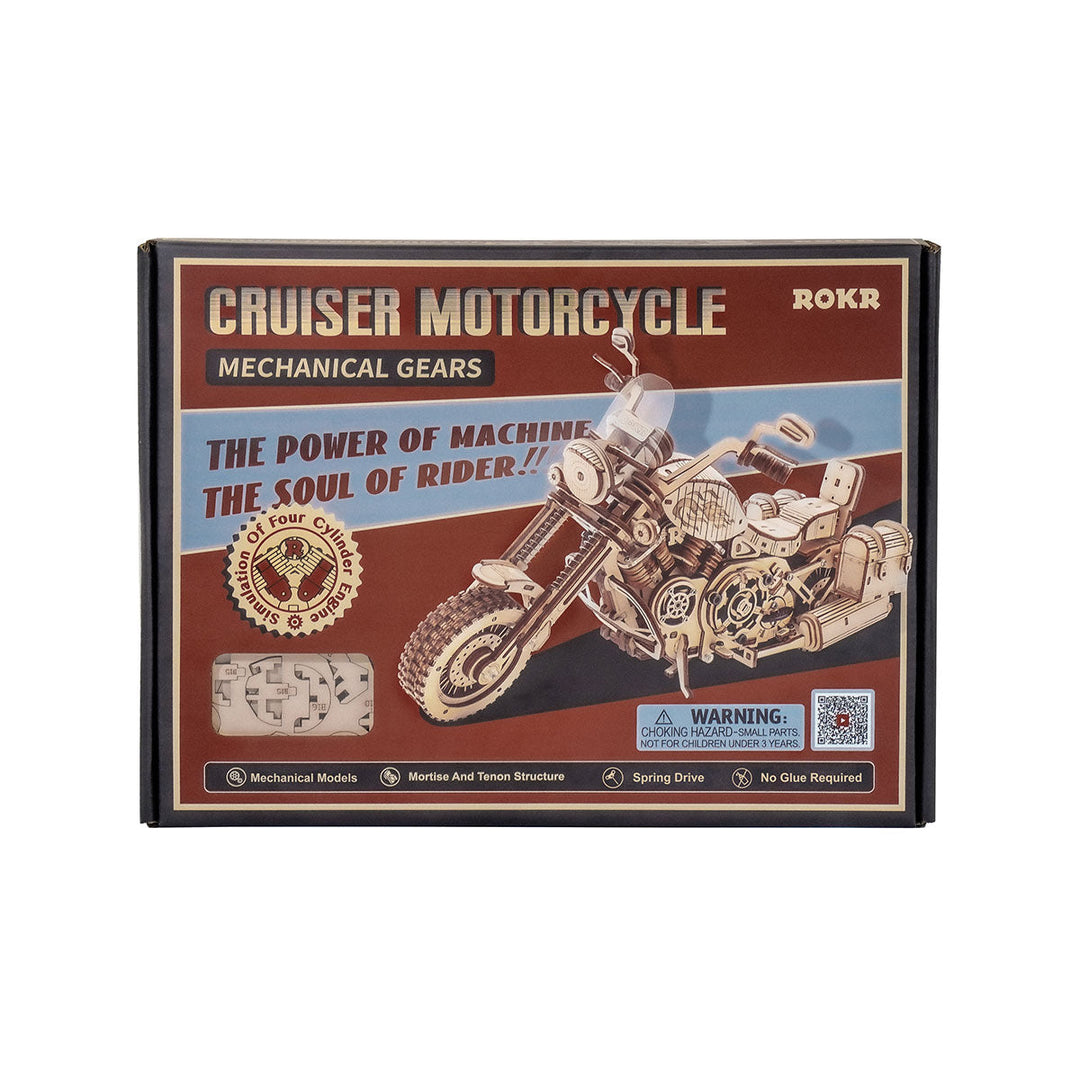 Cruiser Motorcycle LK504 3D Wooden Puzzle Rokr