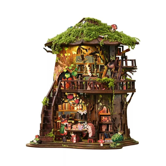 Magic Treehouse Library DIY Wooden Miniature Book Nook Kit