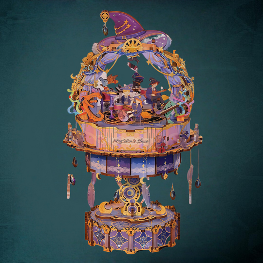 Ugeargeek Wooden Assembly Music Box - The Magician's Show