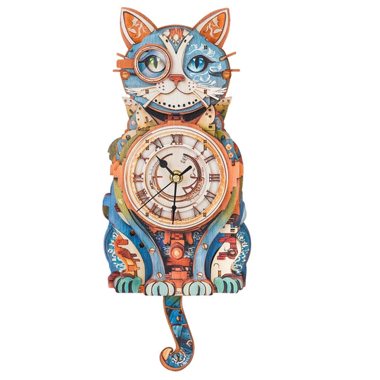 Ugeargeek Wooden Puzzle Wall Clock Series - Detective Cat