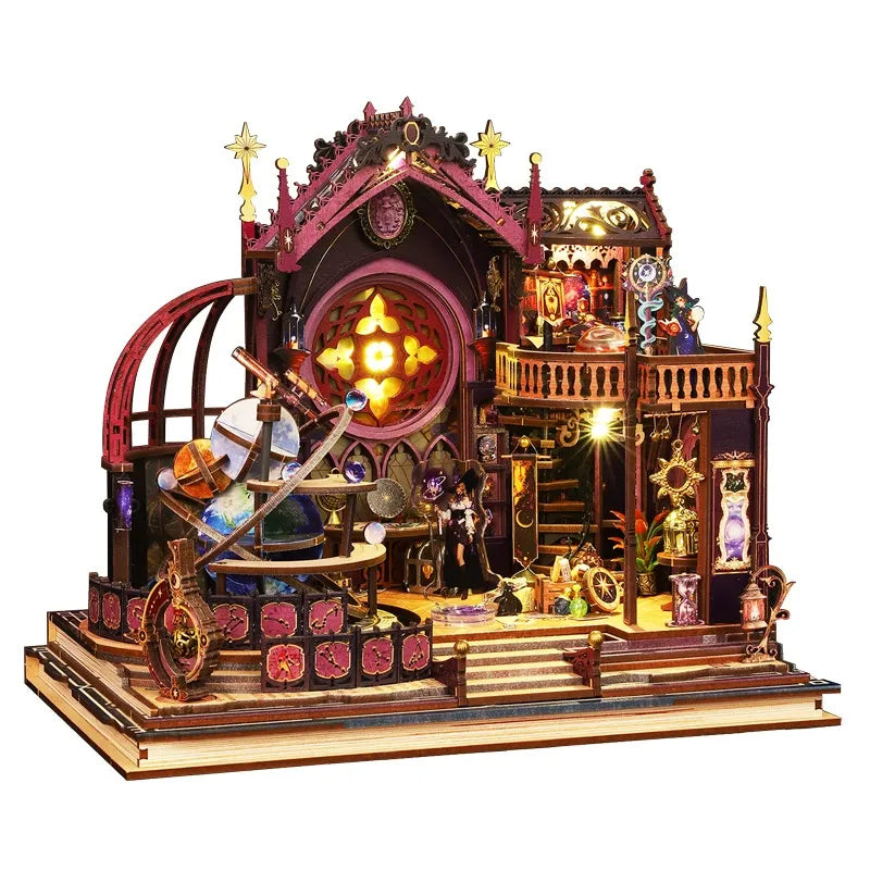 Wizard's Observatory Celestial Journey 3D Wooden Book Nook Kit