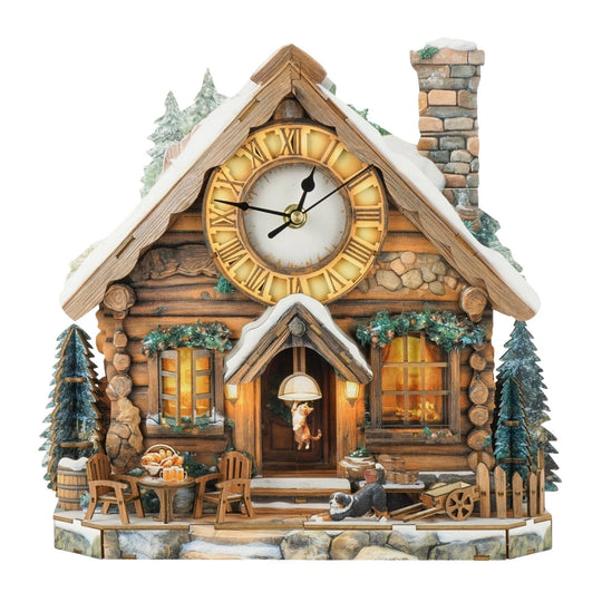 Ugeargeek Wooden Puzzle Wall Clock Series - Swiss Chalet