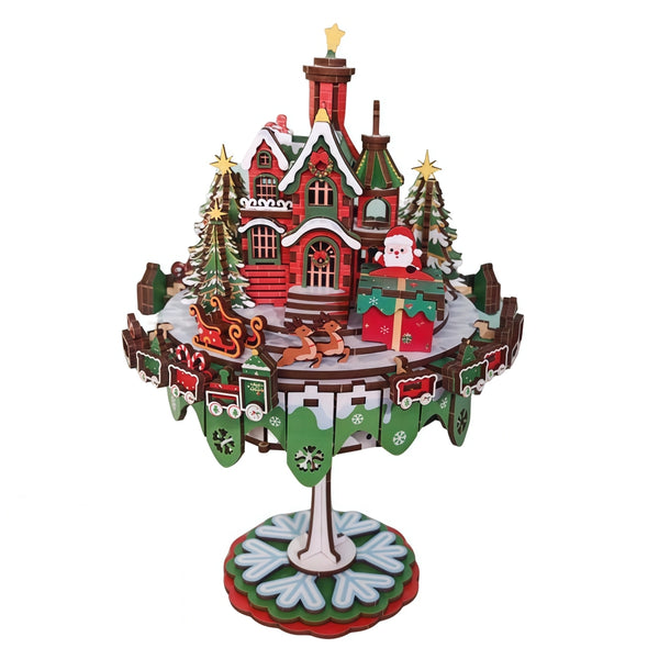 Ugeargeek Floating Christmas Castle 3D Wooden Holiday Village Puzzle K