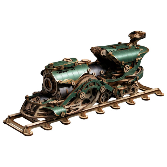 Ugeargeek Fantasy Steampunk Train Micro-carved Wooden Assembly