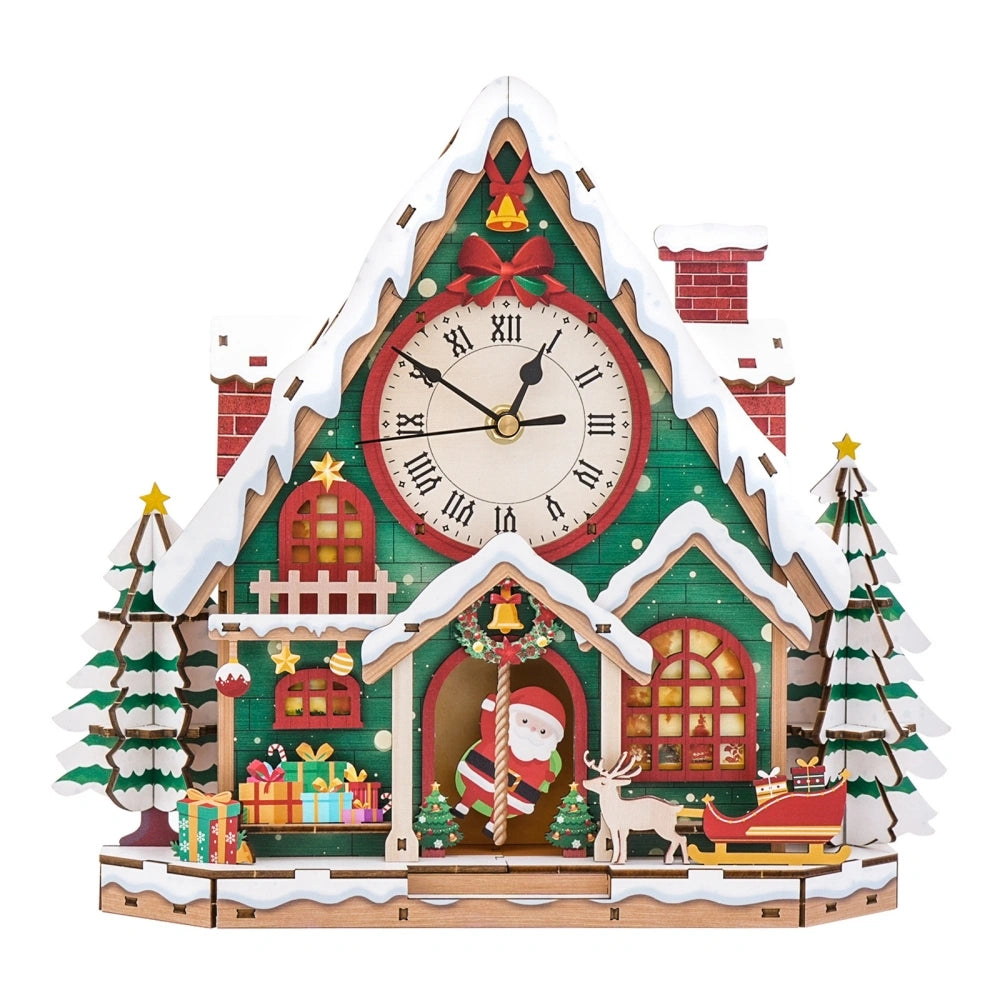 Ugeargeek Wooden Puzzle Wall Clock Series - Christmas Igloo