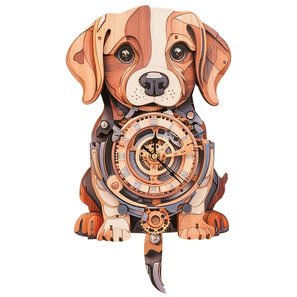 Ugeargeek Wooden Puzzle Wall Clock Series - Beagle