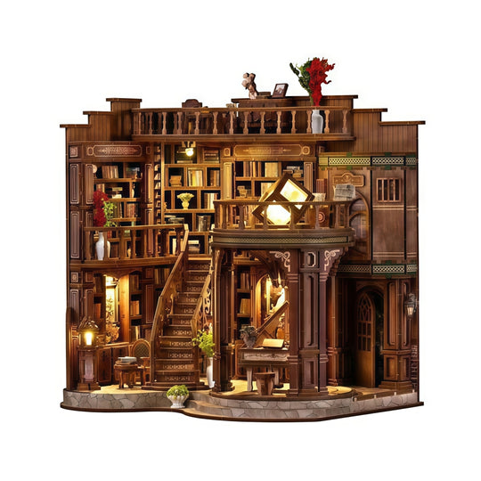 Ugeargeek Midnight Library: Classic 3D Wooden Book Nook