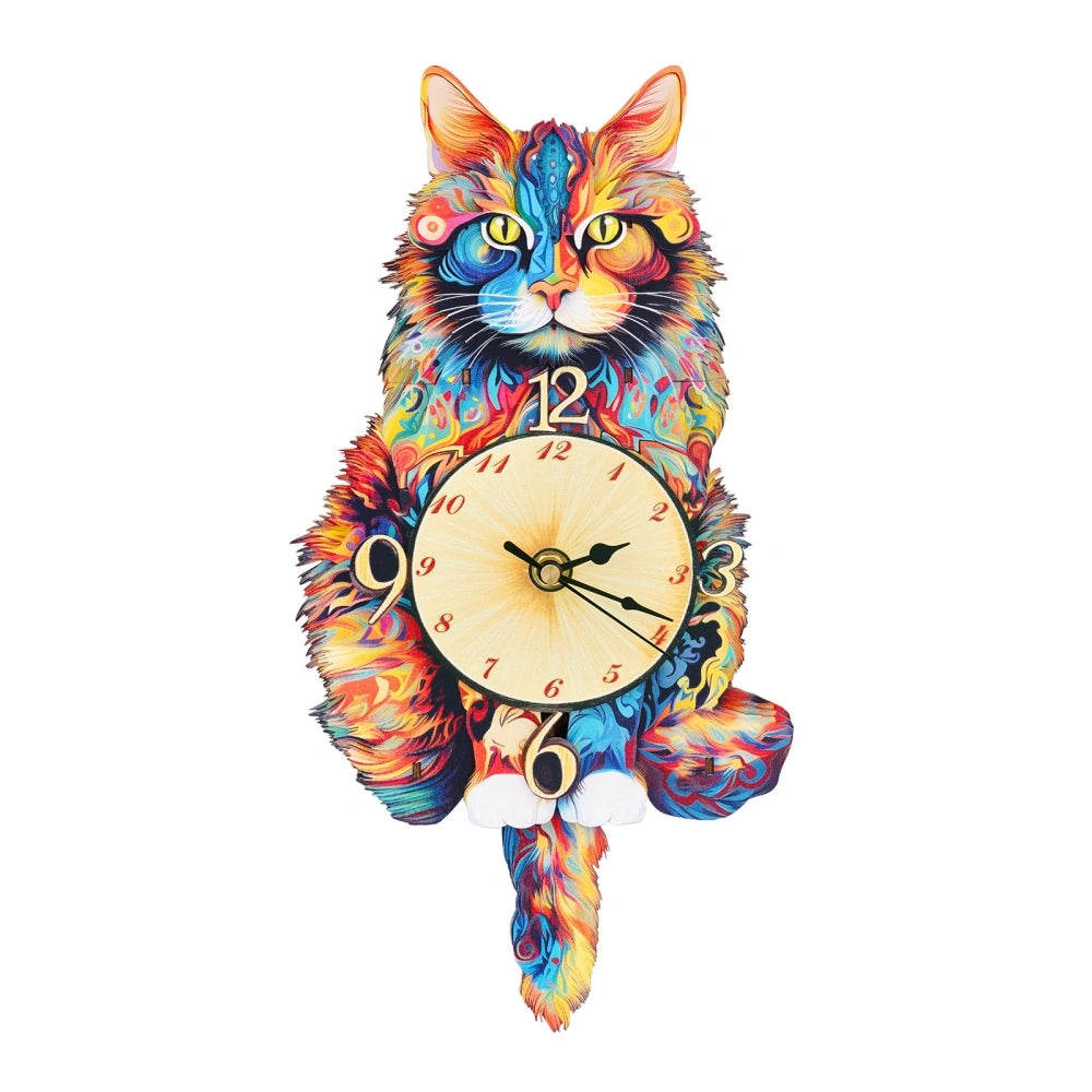 Ugeargeek Wooden Puzzle Wall Clock Series - Maine Coon
