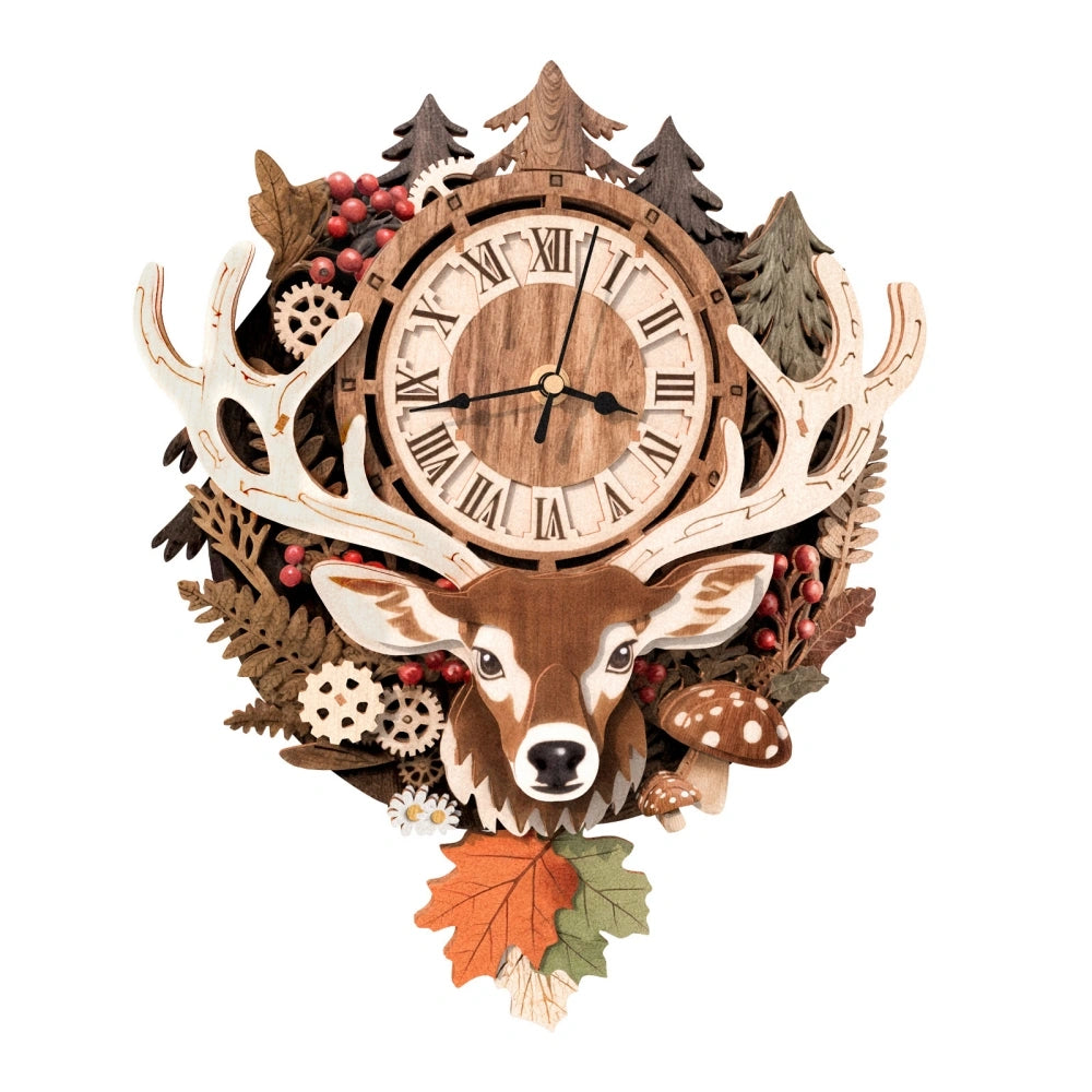 Ugeargeek Wooden Puzzle Wall Clock Series - Reindeer