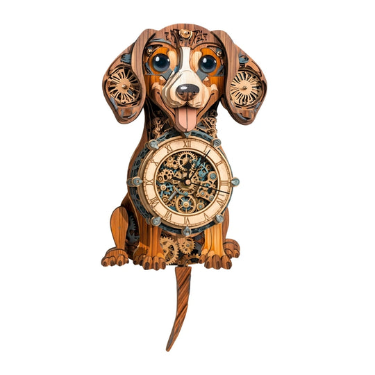 Ugeargeek Wooden Puzzle Wall Clock Series - Dachshund