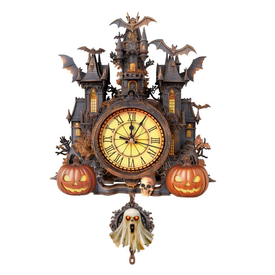 Ugeargeek Wooden Halloween Cottage Wall Clock Puzzle