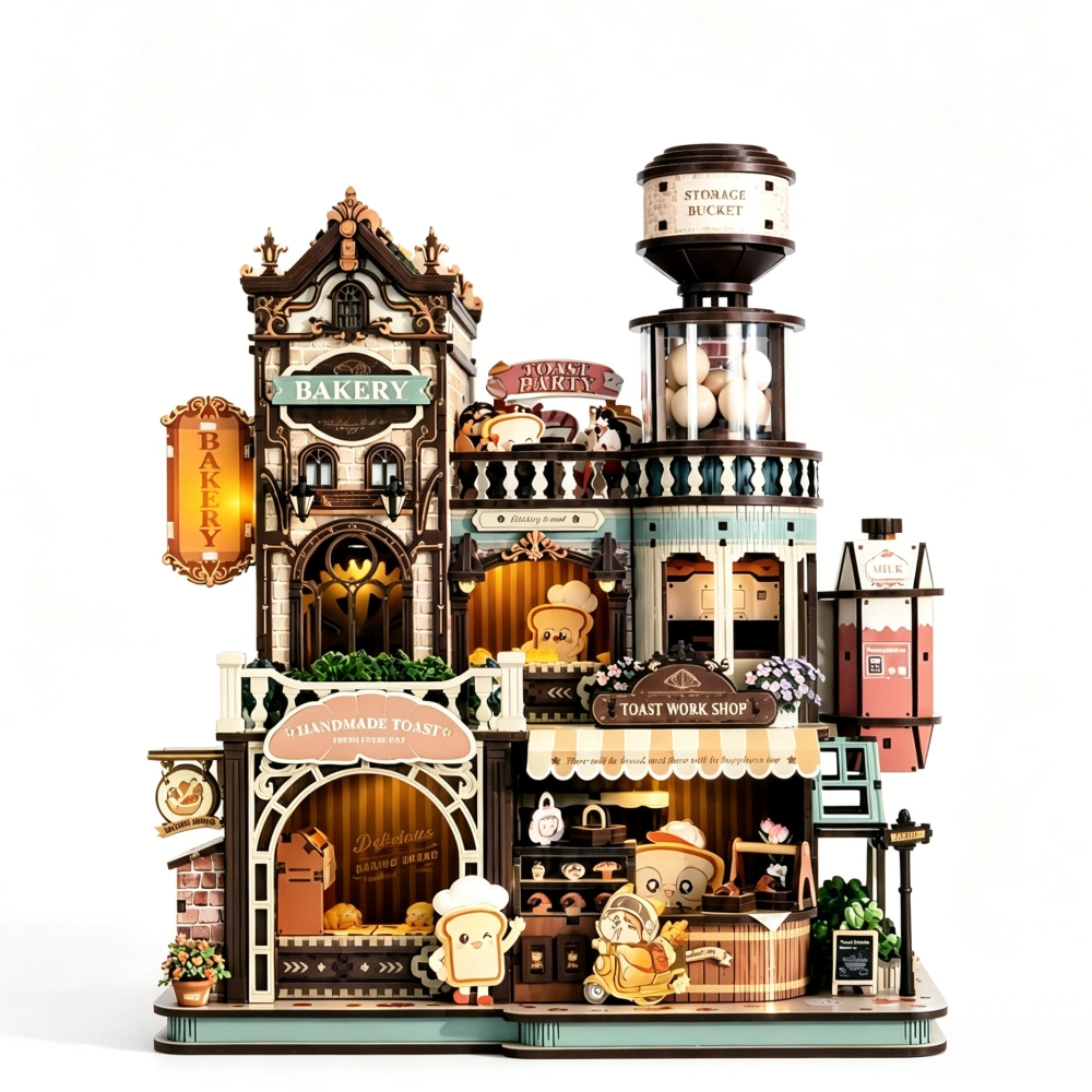 Ugeargeek Retro European-style Bakery Miniature Assembly Model