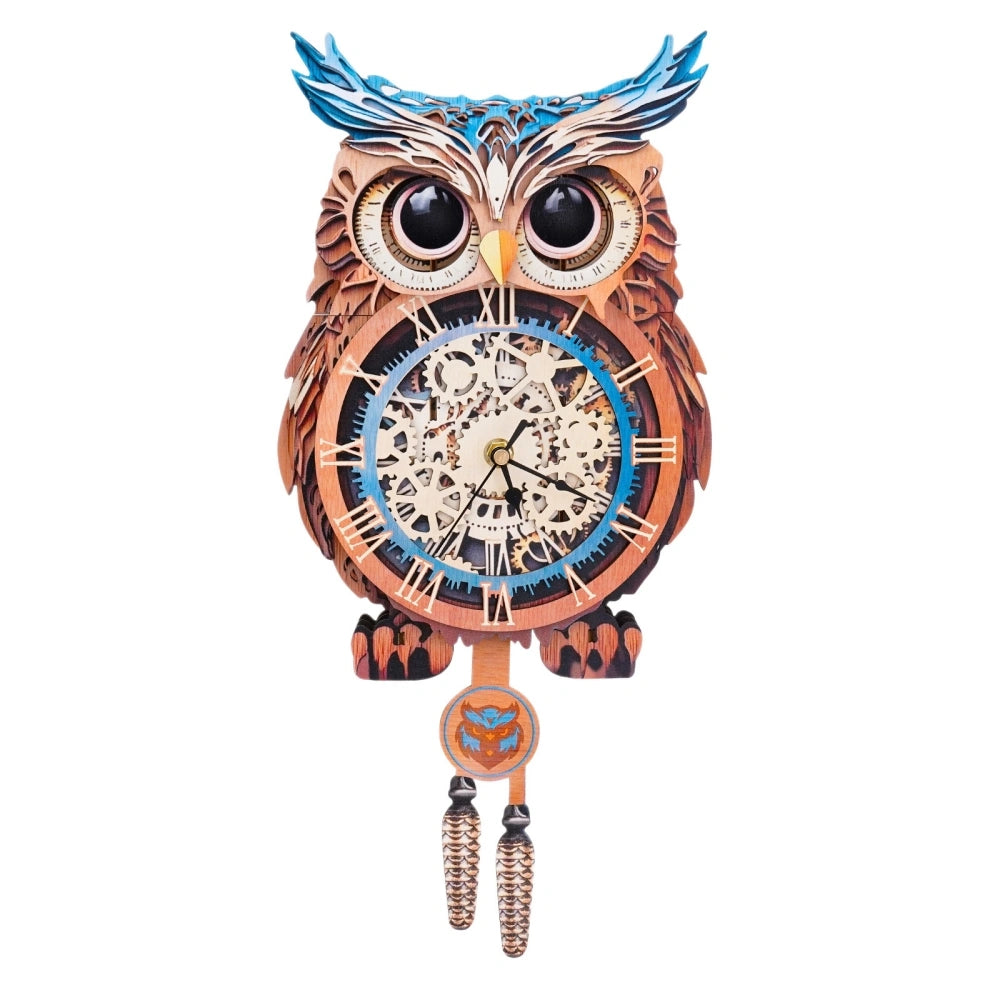 Ugeargeek Wooden Puzzle Wall Clock Series - Owl