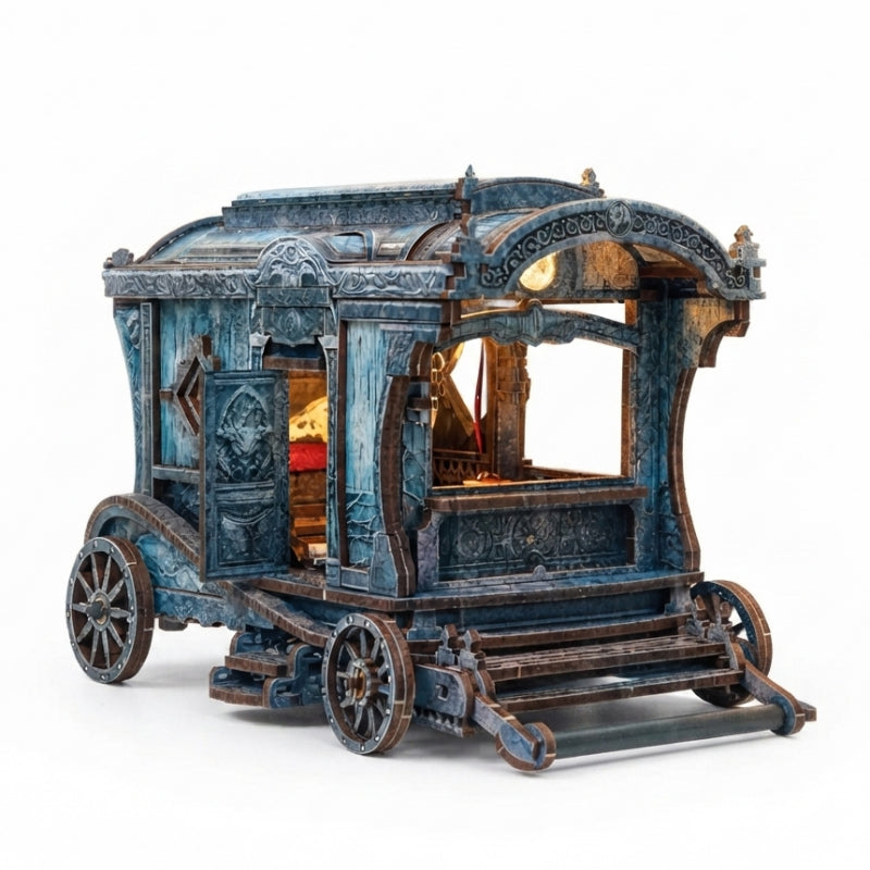Gothic Caravan Midnight Traveler 3D Wooden Puzzle Diorama