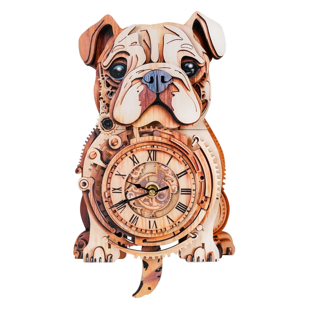 Ugeargeek Wooden Puzzle Wall Clock Series - Bulldog