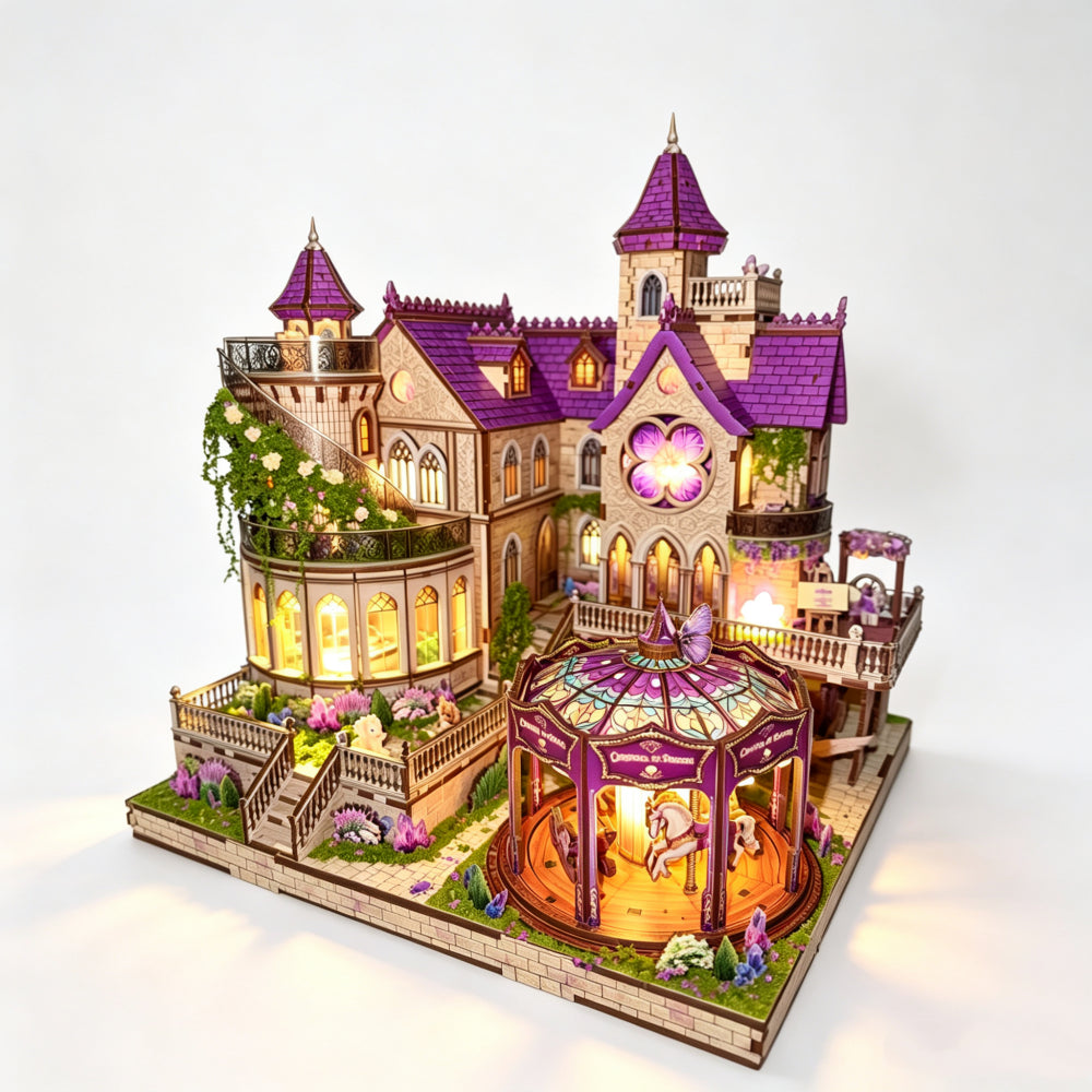 Ugeargeek Wisteria Dream Castle DIY Wooden Miniature House Kit