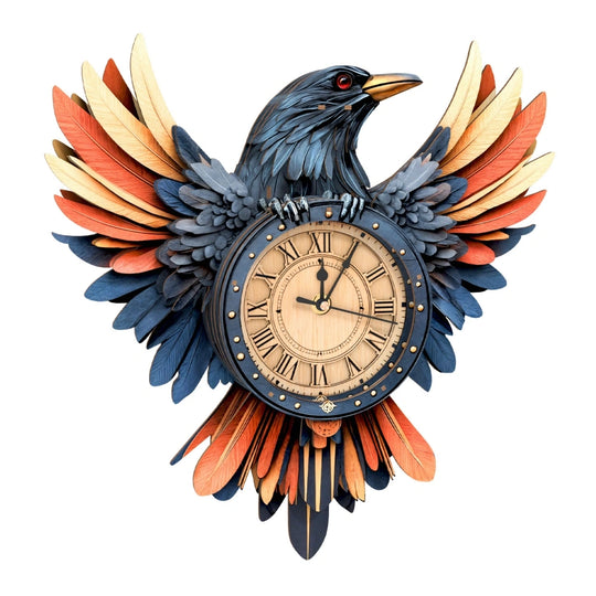 Ugeargeek Wooden Puzzle Wall Clock Series - Raven