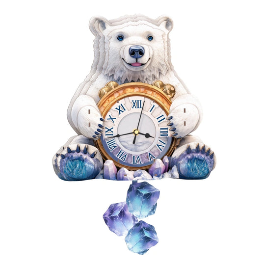 Ugeargeek Wooden Puzzle Wall Clock Series - Polar Bear
