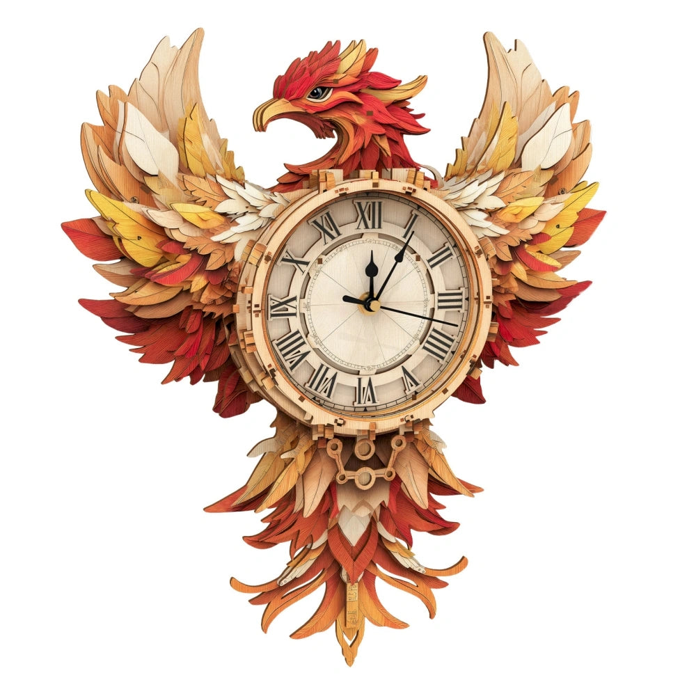 Ugeargeek Wooden Puzzle Wall Clock Series - Phoenix