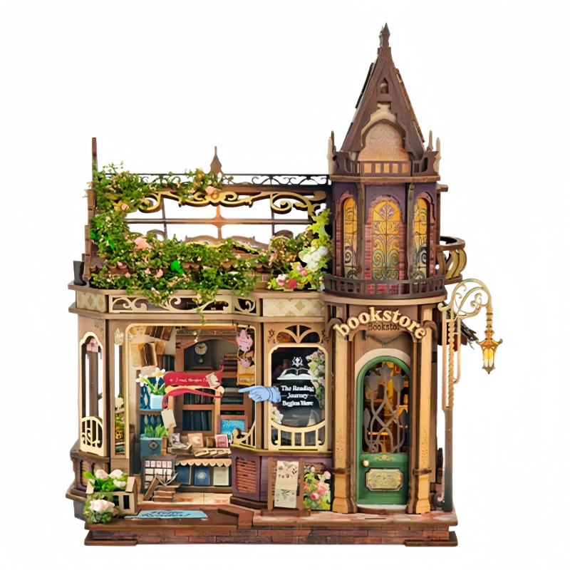 Ugeargeek Falling Blossom Pavilion DIY Book Nook Miniature Kit