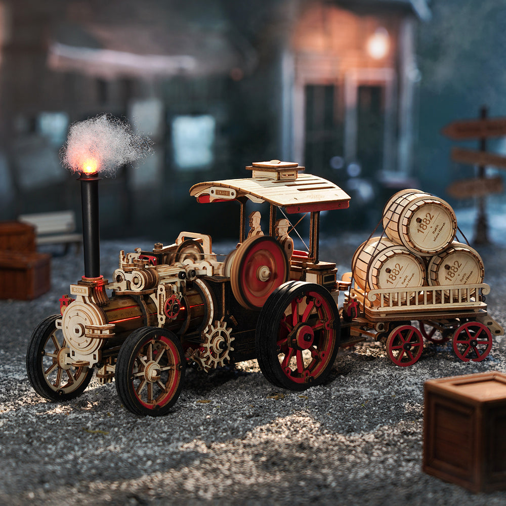 Steam Engine Mechanical 3D Wooden Puzzle LKA01 Rokr