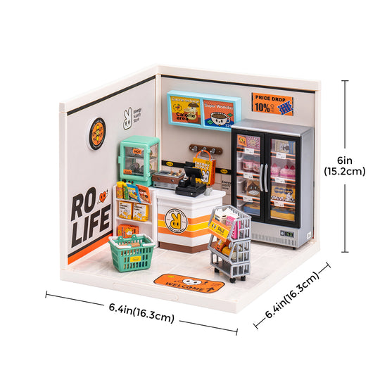 Super Creator Energy Supply Store Plastic DIY Miniature House Kit DW002 Rolife