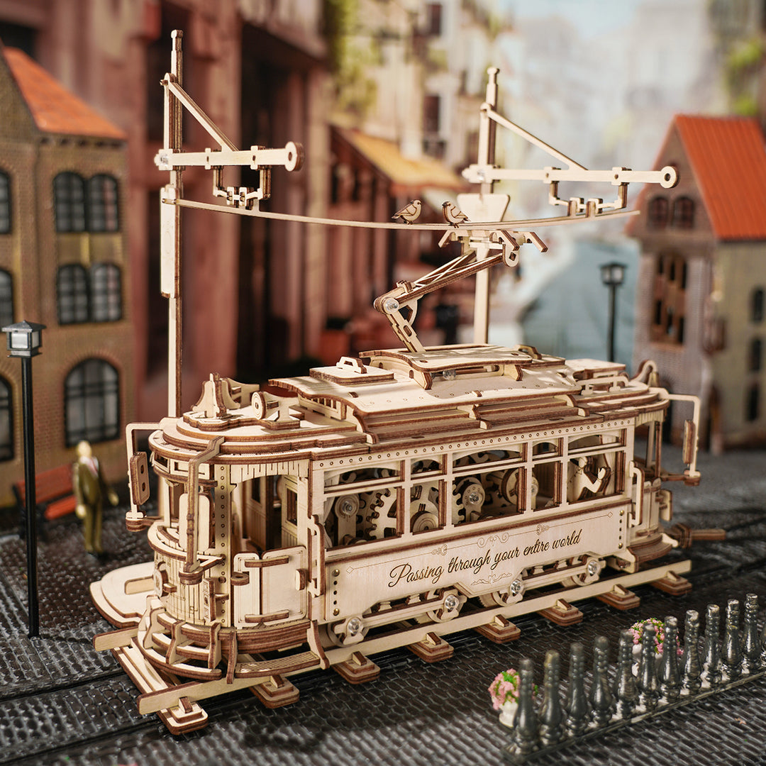 Classic City Tram 3D Wooden Puzzle LK801 Rokr