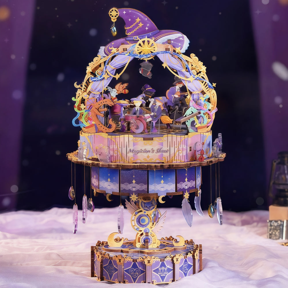 Ugeargeek Wooden Assembly Music Box - The Magician's Show