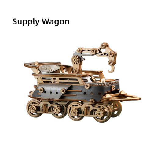 Ugeargeek Fantasy Steampunk Train Micro-carved Wooden Assembly